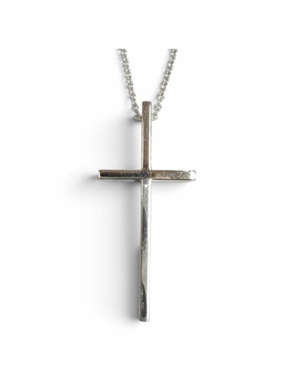 Tiffany & Co 750 Cross Pendant White Gold